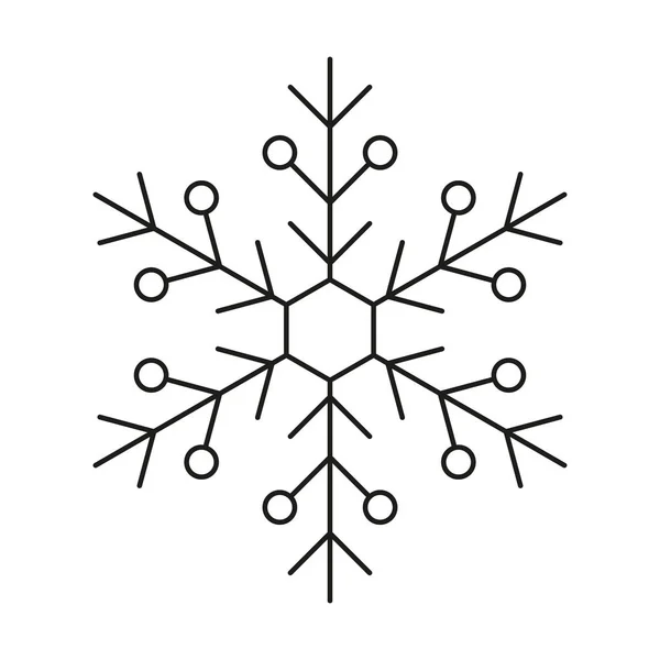 Vektor Snöflingsikon Vintersnö Och Symmetrisk Nyår Eller Jul Design — Stock vektor