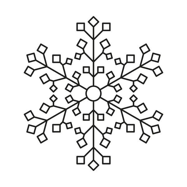 Icona Del Fiocco Neve Vettoriale Ghiaccio Neve Invernale Simmetrico Nuovo — Vettoriale Stock