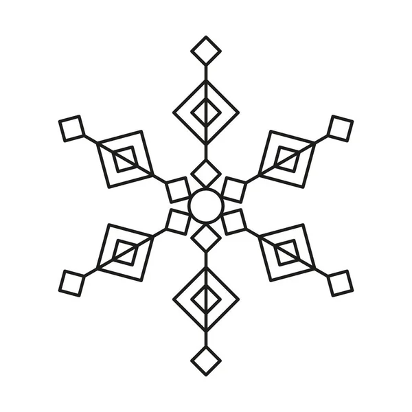 Vector Copo Nieve Icono Hielo Nieve Invierno Simétrico Año Nuevo — Archivo Imágenes Vectoriales