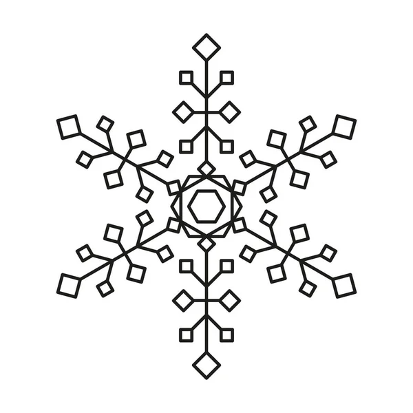 Wektor Ikony Płatków Śniegu Zimowy Lód Śnieżny Symetryczny Nowy Rok — Wektor stockowy