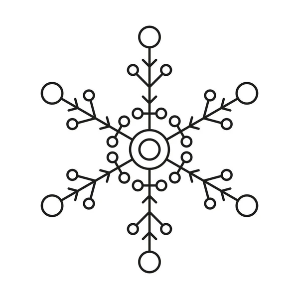 Vektör Kar Tanesi Simgesi Kış Buzu Simetrik Yeni Yıl Noel — Stok Vektör