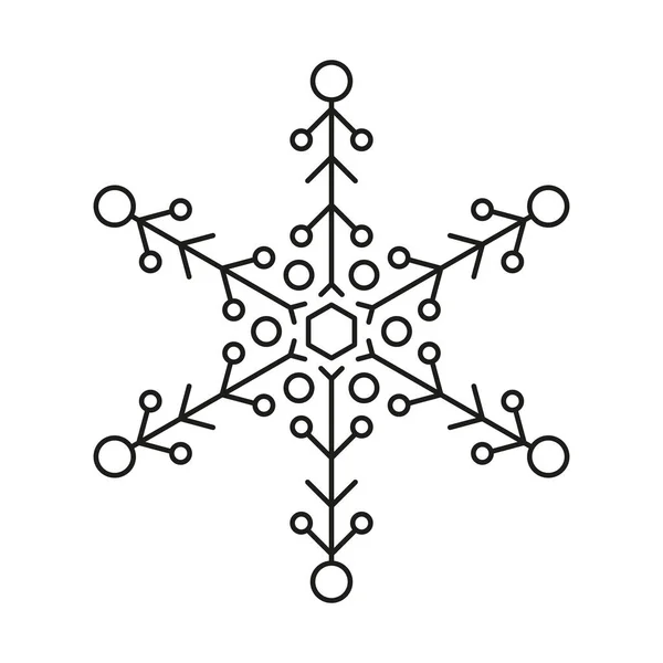 Hópehely Ikon Karácsonyi Téli Ikoncsomag Szimmetrikus Design — Stock Vector