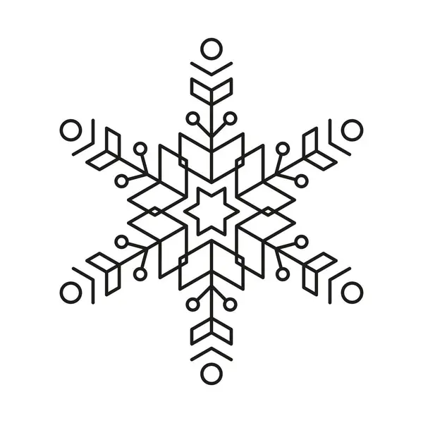 Schneeflockensymbol Von Weihnachten Und Winter Icon Pack Symmetrisches Design — Stockvektor