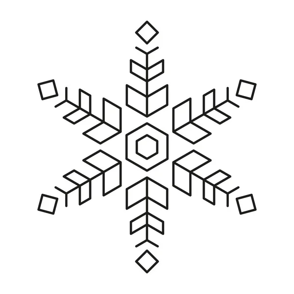 Icona Fiocco Neve Natale Inverno Icona Pack Design Simmetrico — Vettoriale Stock