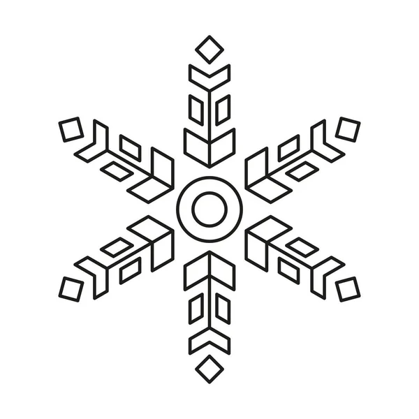 Ícone Floco Neve Natal Design Simétrico Pacote Ícones Inverno — Vetor de Stock