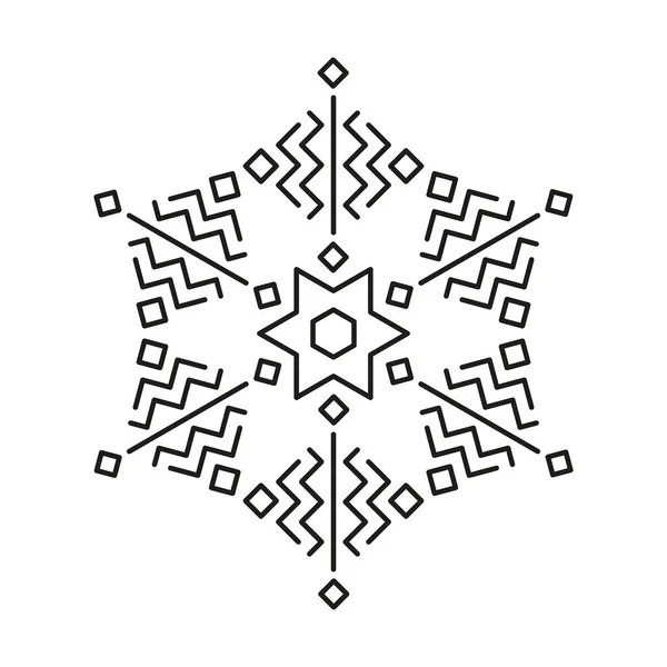 Снежинка Икона Рождества Зимняя Икона Пакет Симметричный Дизайн — стоковый вектор