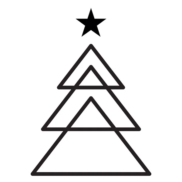 Klasická Ikona Vánoční Stromky Vektor Šťastný Nový Rok Party Design — Stockový vektor
