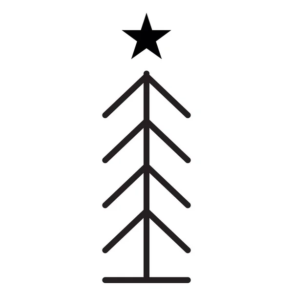 经典的圣诞树图标 祝新年快乐派对设计 — 图库矢量图片
