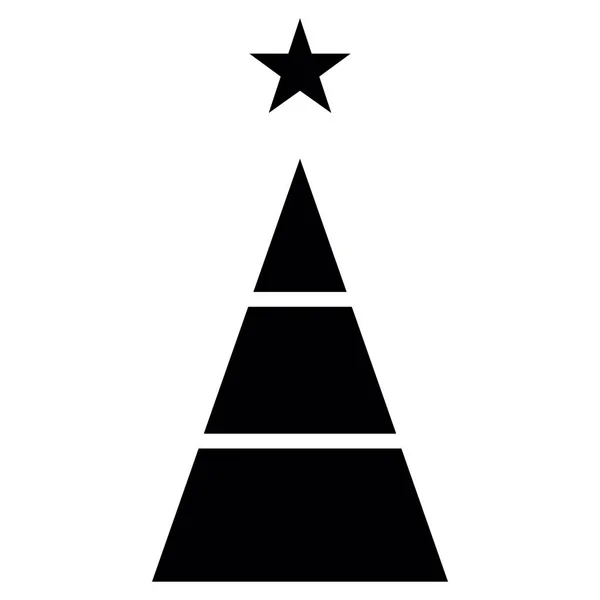 古典的なクリスマスツリーのアイコン ベクターハッピーニューイヤーパーティーデザイン — ストックベクタ
