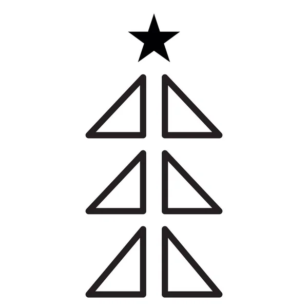 古典的なクリスマスツリーのアイコン ベクターハッピーニューイヤーパーティーデザイン — ストックベクタ