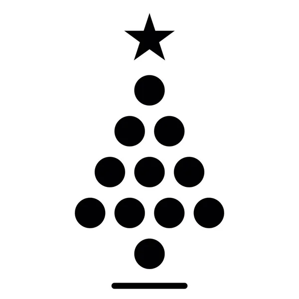 クリスマスツリーのアイコンを表示します ベクターハッピーニューイヤーパーティーのデザインやバナー — ストックベクタ