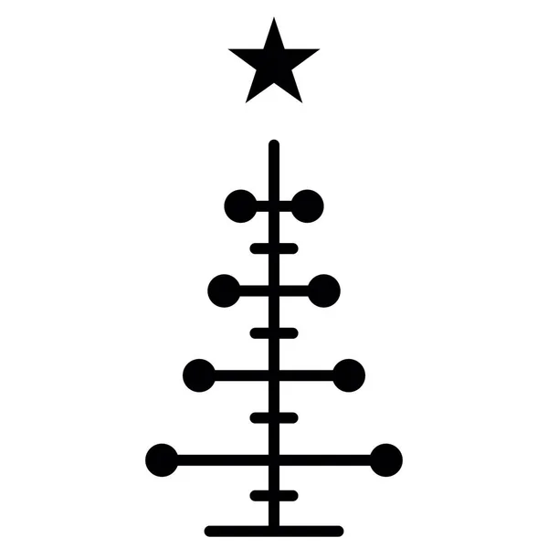 Ikona Obrysu Vánočního Stromu Symbol Lineárního Stylu Čárový Znak Vektorová — Stockový vektor