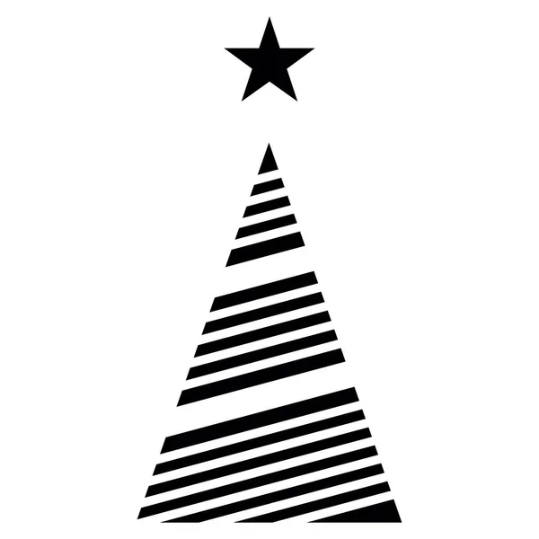 Ikona Obrysu Vánočního Stromu Symbol Lineárního Stylu Čárový Znak Vektorová — Stockový vektor
