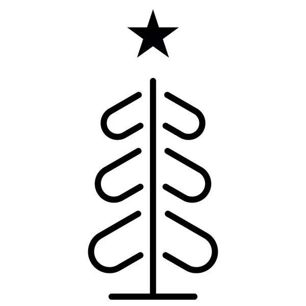 Weihnachtsbaum Doodle Symbol Skizziere Linienvektor Frohes Neues Jahr Party Design — Stockvektor