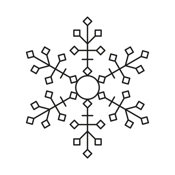 Vector Snowflake Icon Winter Snow Ice Symmetrical New Year Christmas — Stock Vector