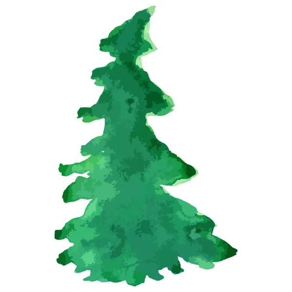 Acuarela Vector Árbol Navidad Ilustración Evergreen Año Nuevo Aislado — Archivo Imágenes Vectoriales