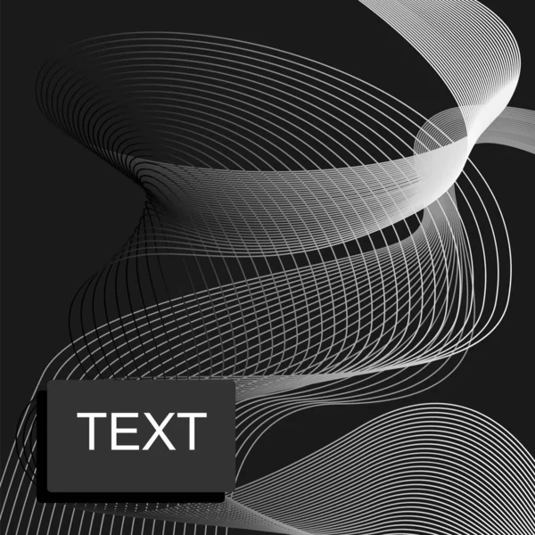 Linhas Onda Negra Fundo Abstrato Com Texto Vetor Eps10 — Vetor de Stock