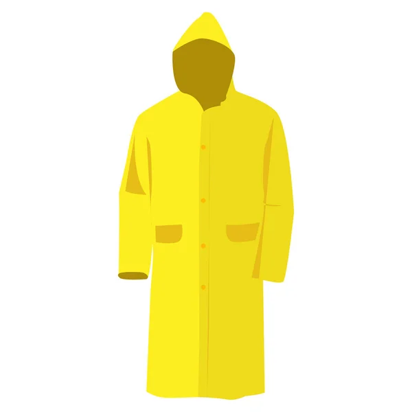 Autumn Raincoat Yellow Icon Flat Design Rain Coat Clothing Shadow — Stock Vector
