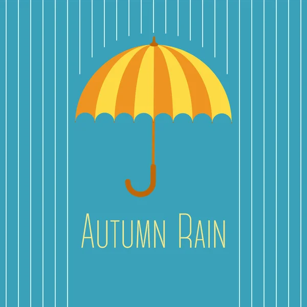 stock vector Vector illustration with autumn clouds, rain and umbrella.