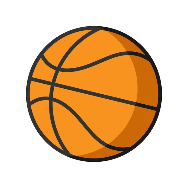 Balle Basket Ball Vectorielle Dessin Animé Unique Retour École — Image vectorielle