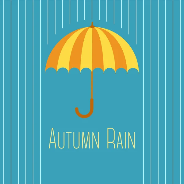 Vector Illustration Autumn Clouds Rain Umbrella — Stock Vector