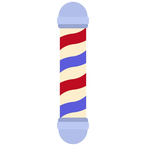 Barbershop Pole Isolado Desenho Animado Ilustração Vetorial Estilo Plano Barbeiro —  Vetores de Stock