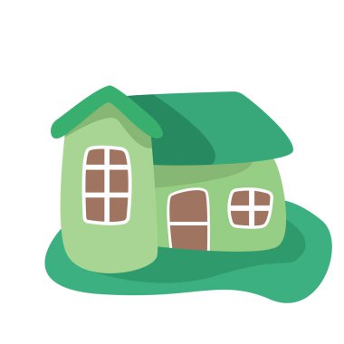 Renk değişiklikleri ve tatlı boyama kitabı olan çizgi film evleri.