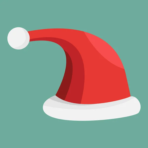 Vánoční Čepice Santa Clause Nový Rok Červený Klobouk Vektorové Vánoční — Stockový vektor