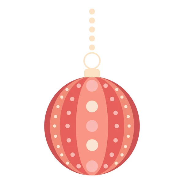 Piatto Colorato Natale Ornati Giocattoli Albero Palle Vettoriale Illustrazione Collezione — Vettoriale Stock