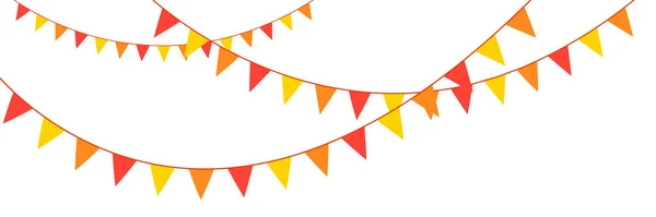 Birthday, party and holiday decoration elements vector flags.