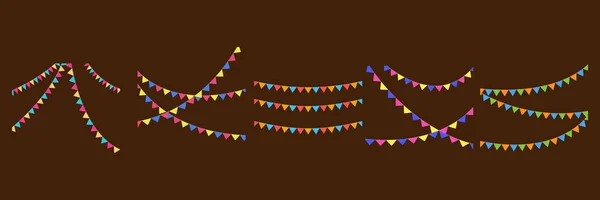 Цветные Векторные Флаги Вечеринок День Рождения Праздник Праздник Хэллоуин Подарки — стоковый вектор