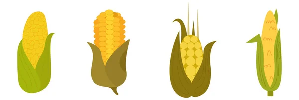 Символы Кукурузы Благодарения Векторная Иллюстрация Набор Иконок — стоковый вектор