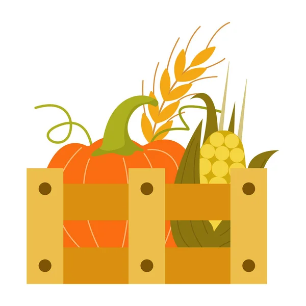 Cesta Com Legumes Ervas Isoladas Branco Ilustração Vetorial Frutas Legumes —  Vetores de Stock