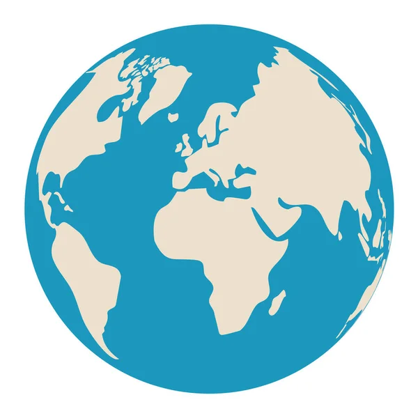Globe Ikon Vektor Illustration Hvidt Kort Verdens Kontinenter – Stock-vektor