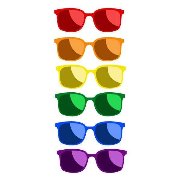 Vector Persiana Sombras Colección Gafas Sol Unglasses Coloridos Para Verano — Vector de stock