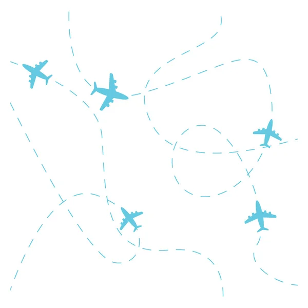 Szerelem Utazási Koncepció Illusztráció Vektorban Repülőgép Repül Hagyjon Kék Szaggatott — Stock Vector