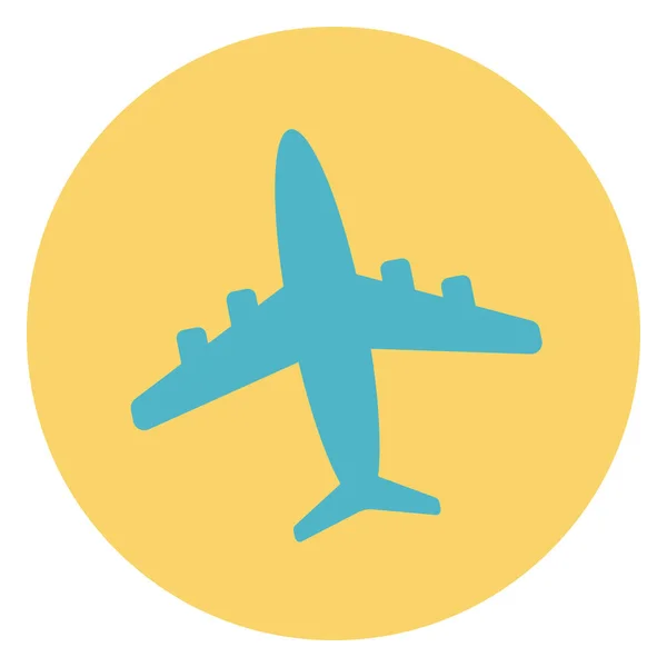 病媒飞机Icon 黄色背景 说明Eps10 — 图库矢量图片