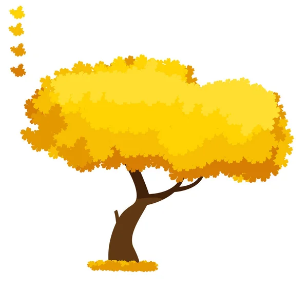 Coleção Árvores Outono Isolado Fundo Branco Coleção Simples Árvores Outono — Vetor de Stock