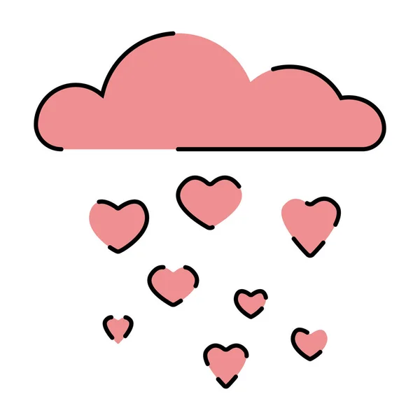 Obrys Ikony Láska Téma Romantika Únor Valentýna Návrhové Prvky Bílé — Stockový vektor