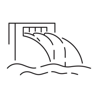 Enerji kaynakları, türleri ve yenilenebilir enerji veya alternatif çizgi simgesi. Vektörün Enerji İlgili Tipleri. Hidroelektrik Santrali, Güneş Hücresi, Fosil Yakıt gibi Simgeler içerir.