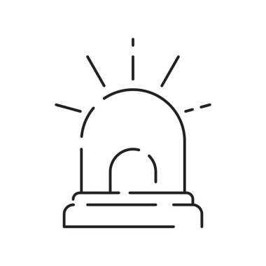 Polis hattı ikonu. Hukuk ve Hüküm çizgisi simgeleri. Adalet, Hukuk Mahkemesi ve Hükümet vektör doğrusal simgesi.