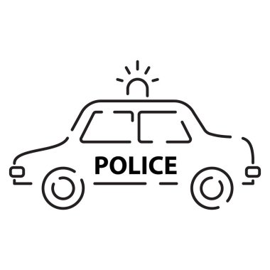 Polis hattı ikonu. Hukuk ve Hüküm çizgisi simgeleri. Adalet, Hukuk Mahkemesi ve Hükümet vektör doğrusal simgesi.