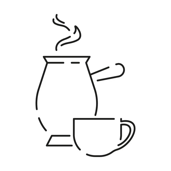 Иконки Контура Кофе Векторная Чашка Горячего Напитка Черный Кофе Энергия — стоковый вектор