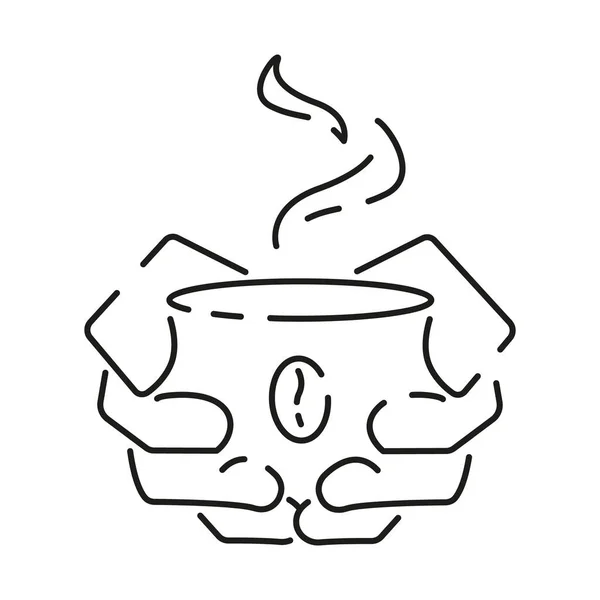 Иконки Контура Кофе Векторная Чашка Горячего Напитка Черный Кофе Энергия — стоковый вектор