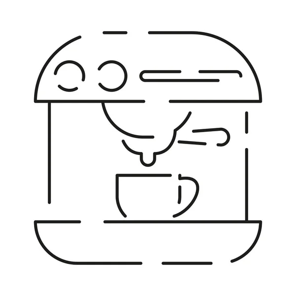 Чашка Иконы Кофейной Линии Векторная Иллюстрация Черный Кофе Энергия Офисе — стоковый вектор
