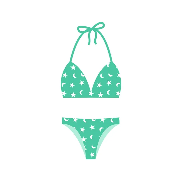 Lingerie Swimsuits Vector Stickers Woman Beach Season Fashion Clothes Swimsuit — Stock Vector