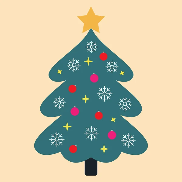 Árbol Navidad Árbol Siempreverde Con Decoraciones Regalos Juguetes Concepto Celebración — Archivo Imágenes Vectoriales