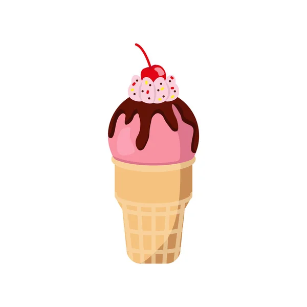 Colorful Tasty Isolated Ice Cream Vector Summer Season Fresh Beach — Stock Vector