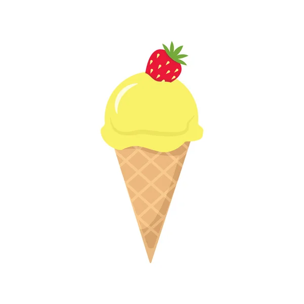 Savoureuse Crème Glacée Isolée Colorée Vecteur Saison Estivale Collation Nourriture — Image vectorielle
