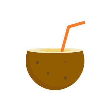 Hindistan cevizi kokteyli, hindistan cevizi içeceği, izole edilmiş hindistan cevizi kokteyli, egzotik. Yaz havuzu ve deniz mavnası ya da plaj. Tatil ve tatil.